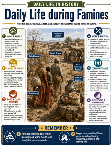 Daily Life during Famines I Educational Poster