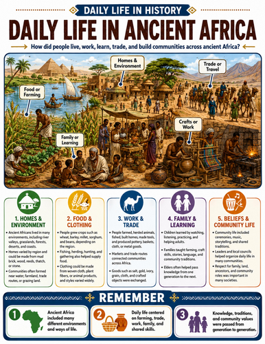 Daily Life in Ancient Africa I Educational Poster