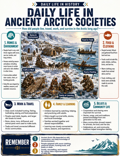 Daily Life in Ancient Arctic Societies I Educational Poster