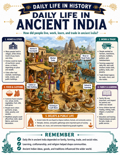 Daily Life in Ancient India I Educational Poster