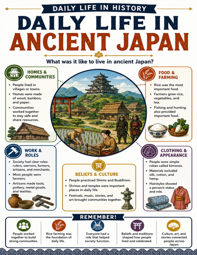 Daily Life in Ancient Japan I Educational Poster