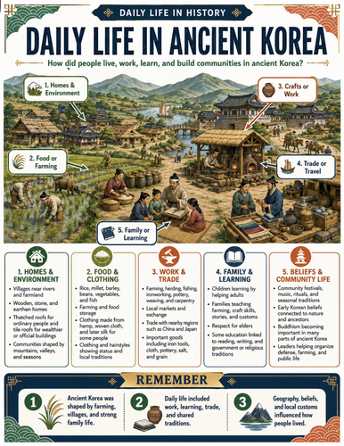 Daily Life in Ancient Korea I Educational Poster