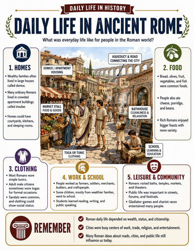 Daily Life in Ancient Rome I Educational Poster
