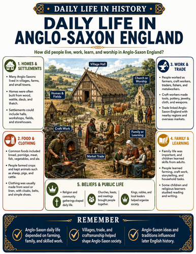 Daily Life in Anglo-Saxon England I Educational Poster