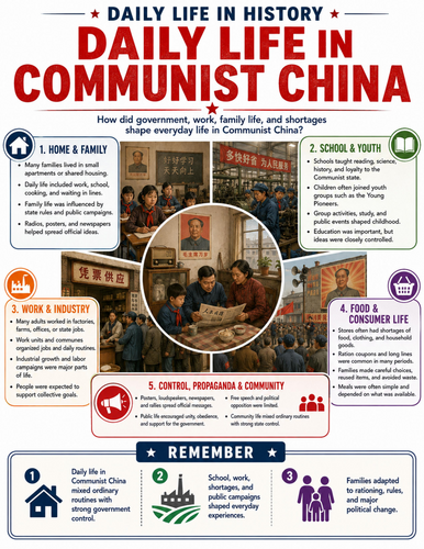 Daily Life in Communist China I Educational Poster