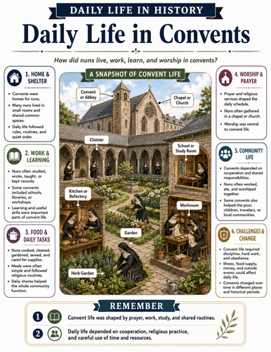 Daily Life in Convents I Educational Poster