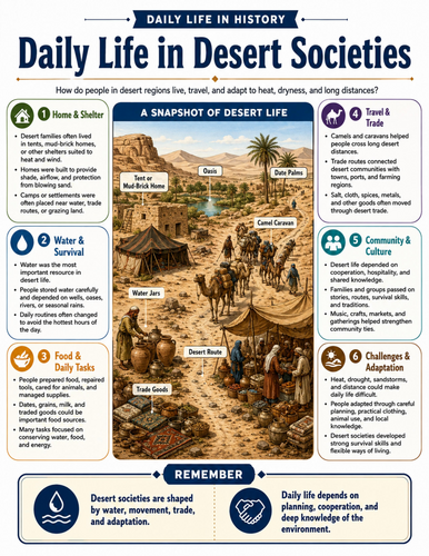 Daily Life in Desert Societies I Educational Poster