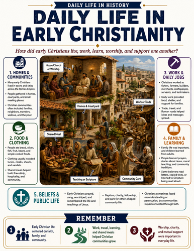 Daily Life in Early Christianity I Educational Poster