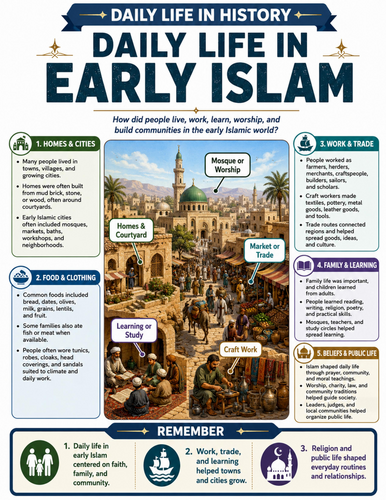 Daily Life in Early Islam I Educational Poster