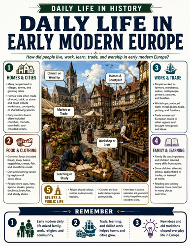Daily Life in Early Modern Europe I Educational Poster