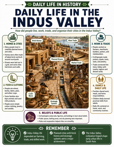 Daily Life in Indus Valley I Educational Poster