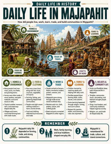 Daily Life in Majapahit I Educational Poster