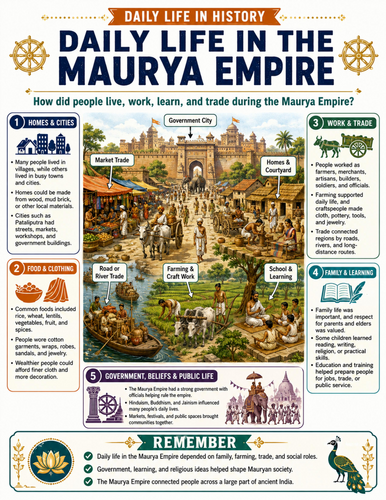 Daily Life in Maurya Empire I Educational Poster