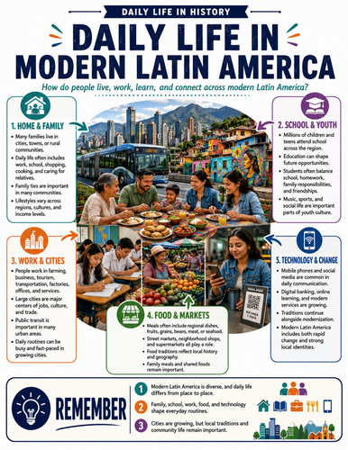 Daily Life in Modern Latin America I Educational Poster