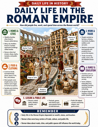 Daily Life in Roman Empire I Educational Poster