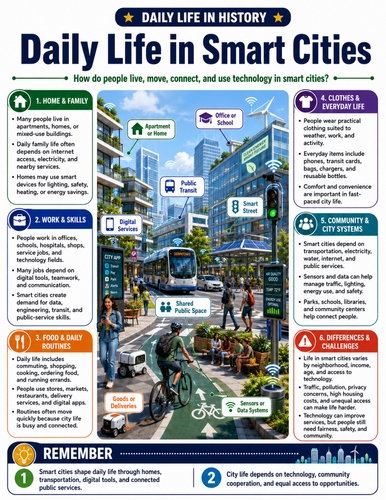 Daily Life in Smart Cities I Educational Poster