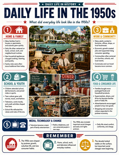 Daily Life in the 1950s I Educational Poster