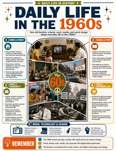 Daily Life in the 1960s I Educational Poster