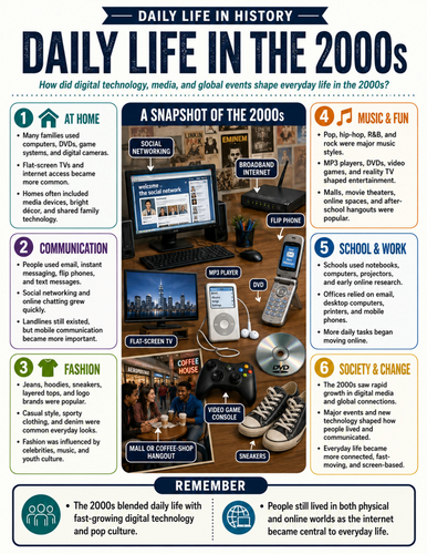 Daily Life in the 2000s I Educational Poster