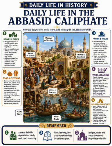 Daily Life in the Abbasid Caliphate I Educational Poster