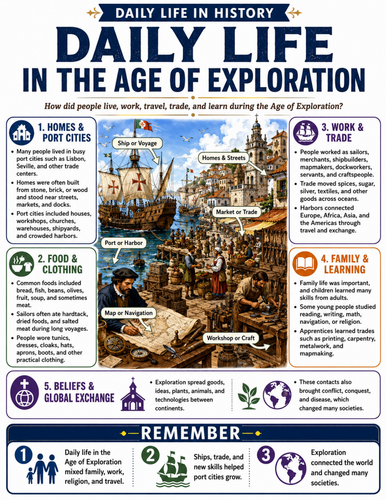 Daily Life in the Age of Exploration I Educational Poster