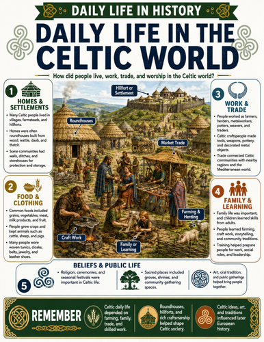 Daily Life in the Celtic World I Educational Poster