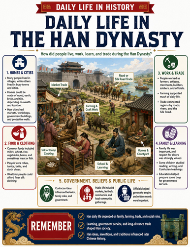 Daily Life in the Han Dynasty I Educational Poster