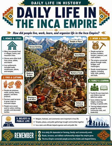 Daily Life in the Inca Empire I Educational Poster