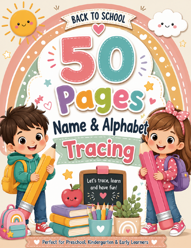 Preschool Handwriting Practice Workbook | Alphabet, Numbers, Name & Word Tracing