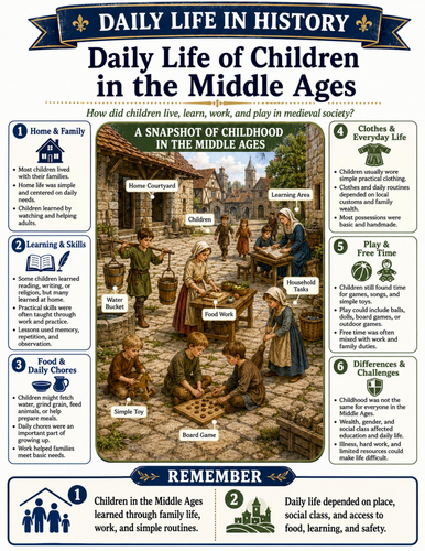 Daily Life in the Middle Ages I Educational Poster