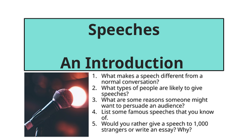 Speeches - An Introduction