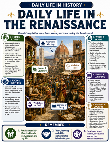 Daily Life in the Renaissance I Educational Poster