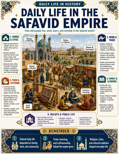 Daily Life in the Safavid Empire I Educational Poster