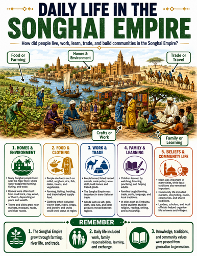 Daily Life in the Songhai Empire I Educational Poster