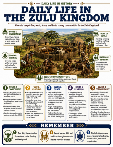 Daily Life in the Zulu Kingdom I Educational Poster