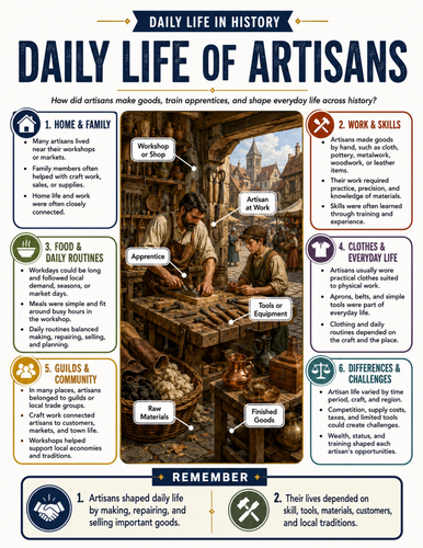 Daily Life of Artisans I Educational Poster