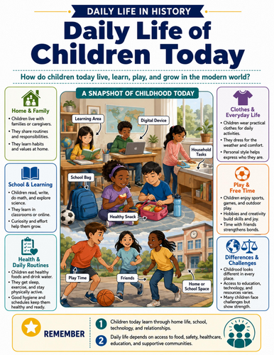 Daily Life of Children Today I Educational Poster