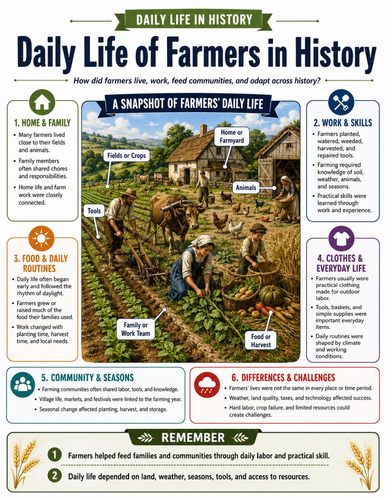 Daily Life of Farmers in History I Educational Poster