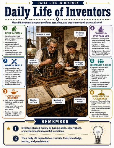 Daily Life of Inventors I Educational Poster