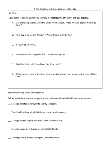 A Christmas Carol: Kindness Improves Society Revision