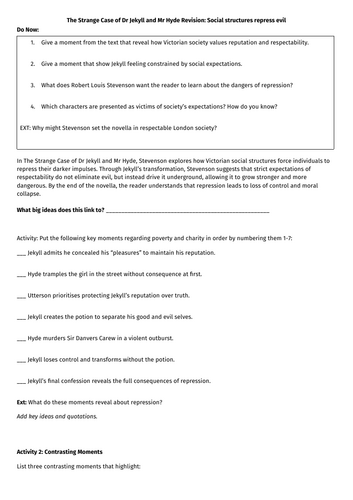 Jekyll and Hyde Revision: Social structures repress evil