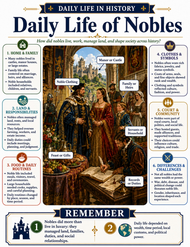 Daily Life of Nobles I Educational Poster