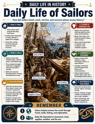 Daily Life of Sailors I Educational Poster