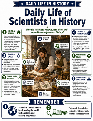 Daily Life of Scientists in History I Educational Poster