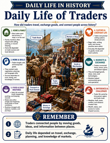 Daily Life of Traders I Educational Poster