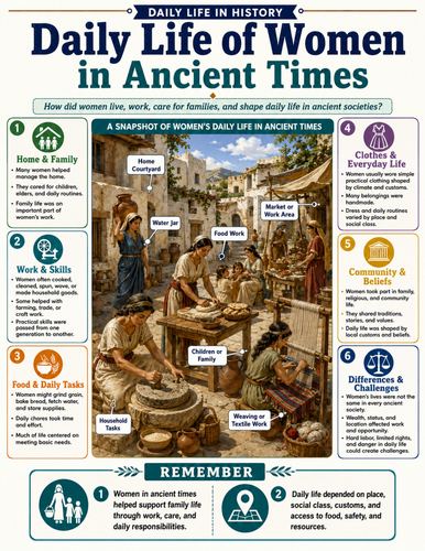 Daily Life of Women in Ancient Times I Educational Poster