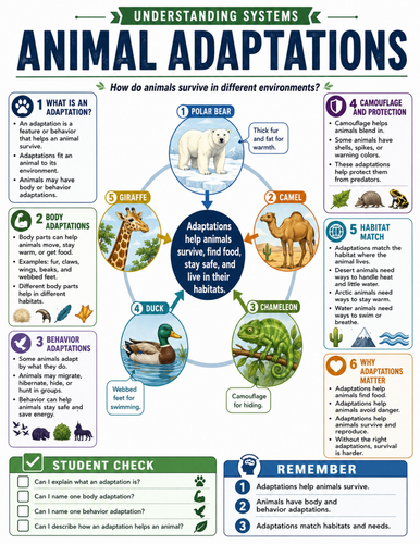 Animal Adaptations I Educational Poster