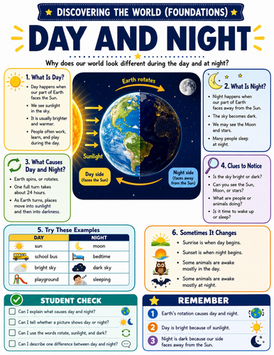 Day and Night I Educational Poster