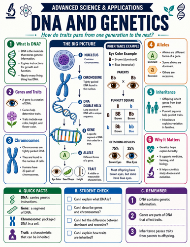 DNA and Genetics I Educational Poster
