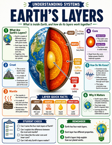 Earth's Layers I Educational Poster